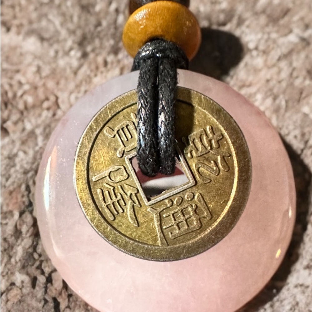 Genuine Rose Quartz Pendant Necklace